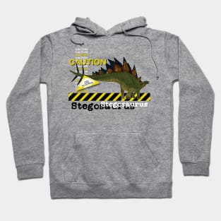 Caution Stegosaurus Hoodie